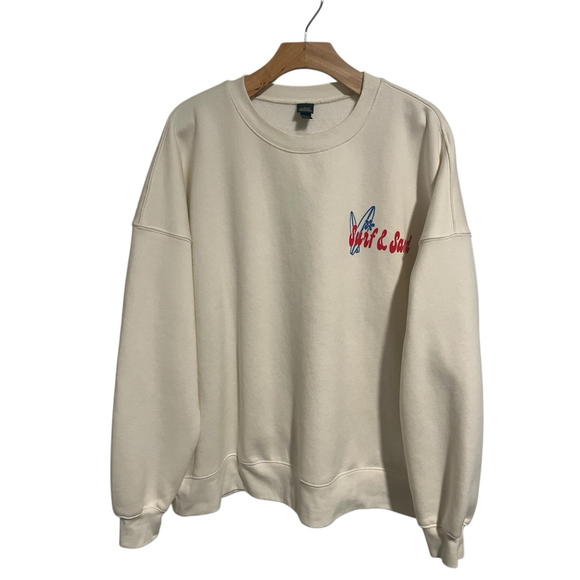 Wild Fable Sweatshirt Women's Large Cream Surf & Sand NWT - Picture 1 of 12